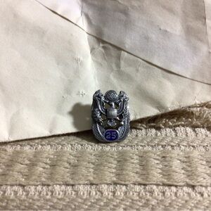 Silver Eagle 25-Year Service Lapel Pin - Blue Accent